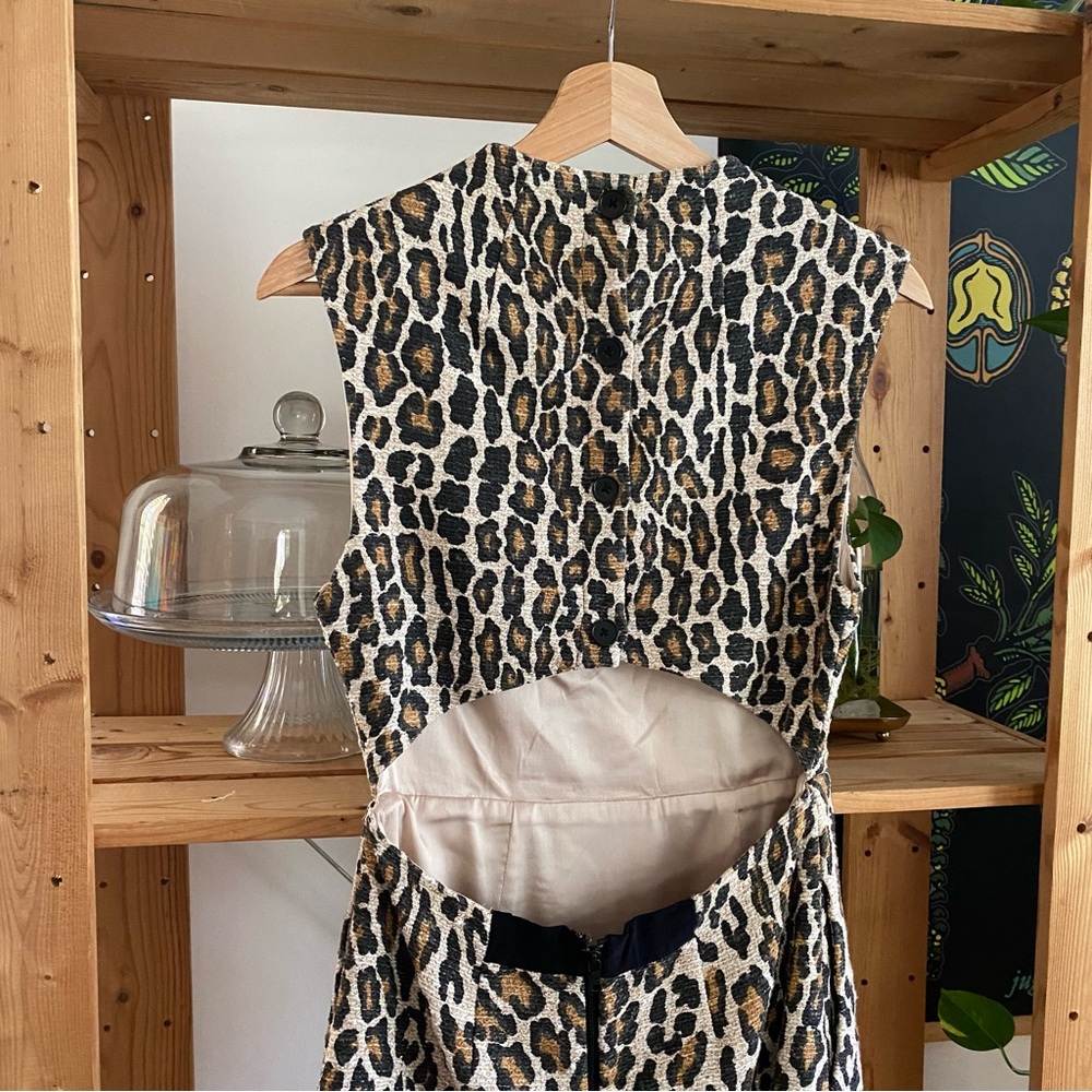 Alice & Olivia Leopard Print Coco Cutout Mini Dress 4 - Picture 8 of 16